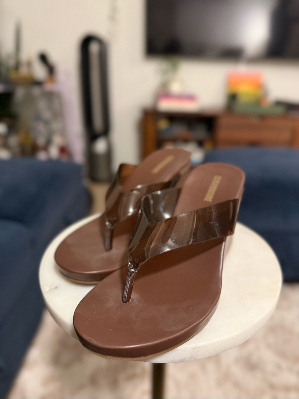 Women’s Brown Jelly Thong Sandals — Casual Slip-On